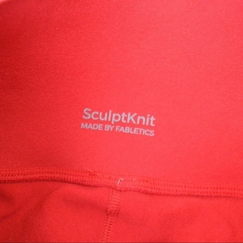 Fabletics Sculptknit Women’s Lipstick Red‎ High Waisted Compression Leggings